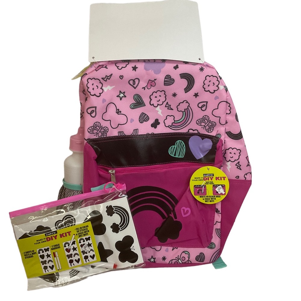 Girls "make your own" DIY backpack (s) Pink